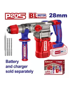 Ciocan rotopercutor fara acumulator si incarcator, 28mm, 4 accesorii  Ciocan rotopercutor fara acumulator si incarcator, 28mm, 4 accesorii