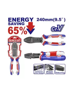 Cleste combinat cu actiune compusa 240mm, EMTOP Cleste combinat cu actiune compusa 240mm, EMTOP