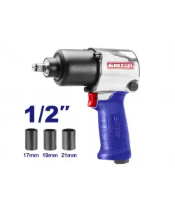 Pistol pneumatic 1/2", 610Nm, 3 capete (17mm,19mm,21mm)  Pistol pneumatic 1/2", 610Nm, 3 capete (17mm,19mm,21mm)