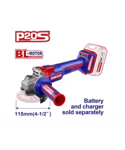 Polizor unghiular fara acumulator si incarcator, motor fara perii (brushless), 115mm, EMTOP Polizor unghiular fara acumulator si incarcator, motor fara perii (brushless), 115mm, EMTOP