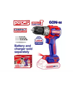 Masina de gaurit cu impact electrica, motor fara perii (brushless), 60Nm , EMTOP Masina de gaurit cu impact electrica, motor fara perii (brushless), 60Nm , EMTOP