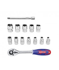 Set tubulare cu clichet 1/4" 14 buc, EMTOP