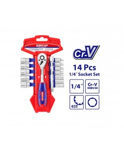 Set tubulare cu clichet 1/4" 14 buc, EMTOP