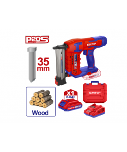 Pistol/Capsator de cuie cu 1 acumulator si incarcator, 35mm, cutie de transport , EMTOP