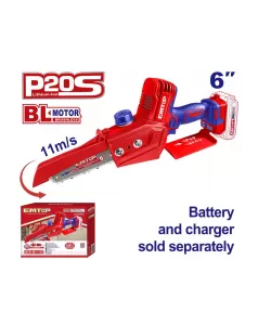 Mini fierastrau cu lant fara acumulator si incarcator, motor fara perii (brushless), 15cm , EMTOP Mini fierastrau cu lant fara acumulator si incarcator, motor fara perii (brushless), 15cm , EMTOP