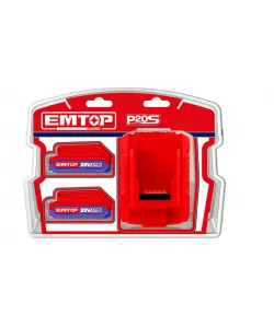 Set Acumulatori 2.0Ah litiu-ion si incarcator, EMTOP Set Acumulatori 2.0Ah litiu-ion si incarcator, EMTOP