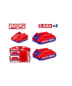 Set Acumulatori 2.0Ah litiu-ion si incarcator, EMTOP