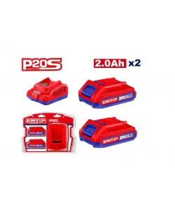 Set Acumulatori 2.0Ah litiu-ion si incarcator, EMTOP Set Acumulatori 2.0Ah litiu-ion si incarcator, EMTOP