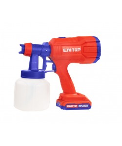 Pistol de vopsit cu 1 acumulator 2.0Ah, 800ml, EMTOP
