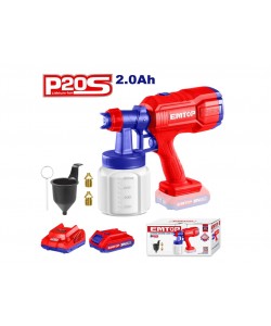 Pistol de vopsit cu 1 acumulator 2.0Ah, 800ml, EMTOP