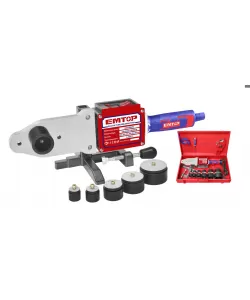 Trusa electrica de lipit tevi PP-R, PB, PE, PE-RT cutie metalica, 10 accesorii incluse , EMTOP Trusa electrica de lipit tevi PP-R, PB, PE, PE-RT cutie metalica, 10 accesorii incluse , EMTOP