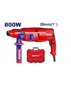 Ciocan electric rotopercutor, 800W, 2.5J, 3 burghie si 2 dalti incluse, cutie de transport , EMTOP