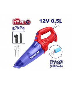 Aspirator portabil cu baterie 2000mA, incarcare prin cablu tip C , EMTOP