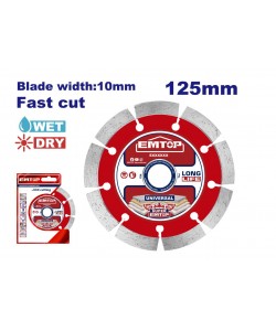 Disc diamantat taiere uscata/umeda, 125mm, EMTOP