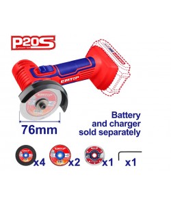 Mini polizor unghiular fara acumulator si incarcator, 76mm, 7 discuri incluse 