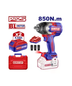 Bormasina de impact si insurubat cu 2 acumulatori 4.0AH, motor fara perii (brushless), 850Nm, cutie de transport Bormasina de impact si insurubat cu 2 acumulatori 4.0AH, motor fara perii (brushless), 850Nm, cutie de transport