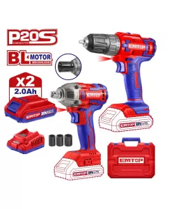 Set 2 buc. bormasina de insurubat si impact cu 2 acumulatori 2.0AH, 3 accesorii, cutie de transport  Set 2 buc. bormasina de insurubat si impact cu 2 acumulatori 2.0AH, 3 accesorii, cutie de transport