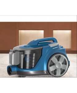 Aspirator fara sac HAUSBERG HB-2821BL, 1200-1800W, multiciclon, aspirare uscata, capacitate 3 litri, filtru HEPA, control viteza, derulator automat cablu, Bleu-Negru