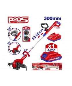 Motocoasa electrica/Trimmer cu 1 acumulator 2.0AH, maner reglabil