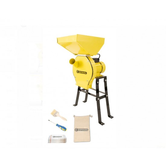 Moara cu suport pentru cereale si stiuleti de porumb, 3900W, 320 kg/h + accesoriu furaje, fructe si legume