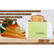Prajitor de paine HAUSBERG HB-150VR, 750 W, capacitate 2 felii, 7 trepte reglare temperatura, oprire automata, Verde