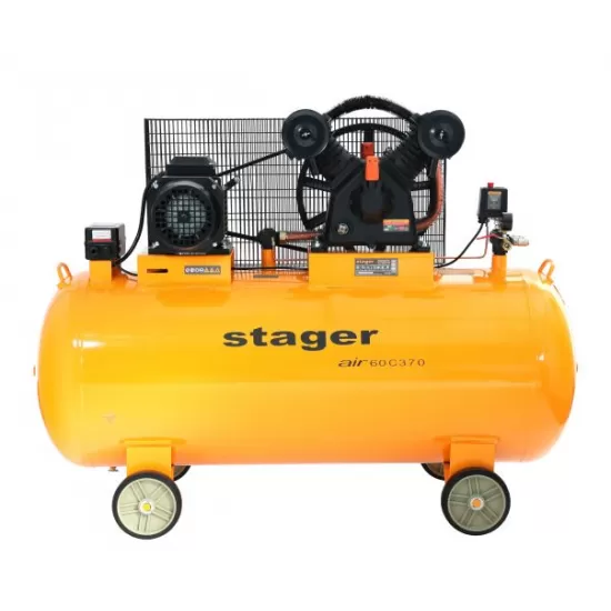Stager Air 60C370 compresor aer, 370L, 10bar, 600L/min, trifazat, angrenare curea Stager Air 60C370 compresor aer, 370L, 10bar, 600L/min, trifazat, angrenare curea