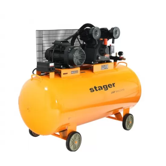 Stager Air 60C370 compresor aer, 370L, 10bar, 600L/min, trifazat, angrenare curea Stager Air 60C370 compresor aer, 370L, 10bar, 600L/min, trifazat, angrenare curea