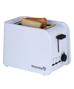 Prajitor de paine Hausberg HB-195NG, 750 W, 2 felii, functie decongelare, functie reincalzire, 6 trepte putere - alb/negru
