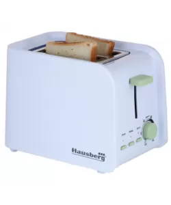 Prajitor de paine Hausberg HB-195VR, 750 W, 2 felii, functie decongelare, functie reincalzire, 6 trepte putere - Alb/Verde Prajitor de paine Hausberg HB-195VR, 750 W, 2 felii, functie decongelare, functie reincalzire, 6 trepte putere - Alb/Verde