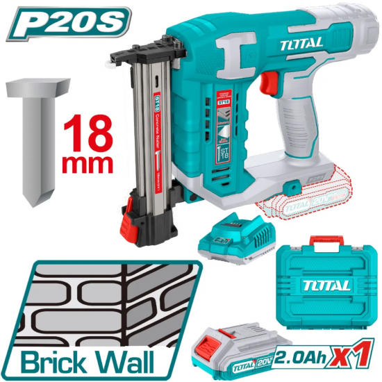 Pistol cuie pentru beton  20V-2.0Ah (INCLUDE ACUMULATOR+ INCARCATOR) Total
