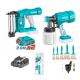 Set  pistol vopsit, pistol cuie, pensule, trafalet, incarcator si baterie 20V 2Ah TOTAL