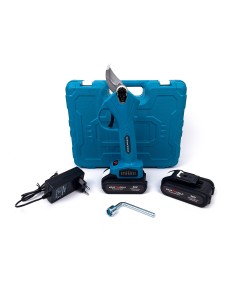 Foarfeca de gradina cu 2 acumulatori KraftWorld pentru vita de vie si crengi, 36V, albastru