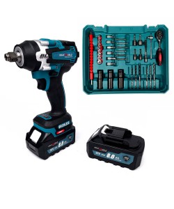 Set Masina de impact KraftWorld și Flex German Meister 4 Acumulatori  36v, 2 încărcătoare și 38 accesorii