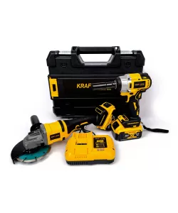 Trusa KraftWorld Masina de Insurubat cu Impact + Polizor Unghiular / Flex, 2 Acumulatori, 36V, 8AH Trusa KraftWorld Masina de Insurubat cu Impact + Polizor Unghiular / Flex, 2 Acumulatori, 36V, 8AH