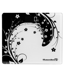 Cantar corporal HAUSBERG HB-6003NG, 180kg, baterie cu litiu 3v, 30x30cm, Negru