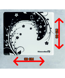 Cantar corporal HAUSBERG HB-6003NG, 180kg, baterie cu litiu 3v, 30x30cm, Negru