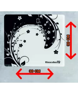 Cantar corporal HAUSBERG HB-6003NG, 180kg, baterie cu litiu 3v, 30x30cm, Negru