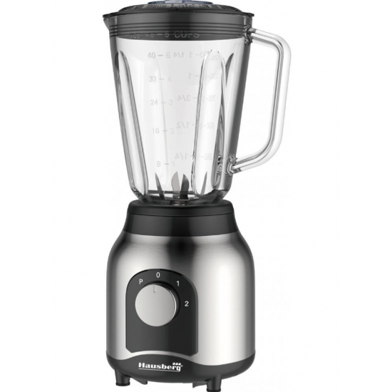 Blender cu rasnita, Hausberg HB-7762, doua viteze cu pulsatii, recipient sticla 1.5 L, 600 W