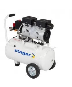 Stager HM24JW-0.55 compresor aer, 24L, 8bar, 110L/min, monofazat, angrenare directa, silentios