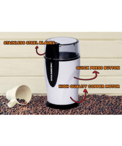 Rasnita electrica cafea HAUSBERG HB-7564AB, 200W, 70g, motor din cupru, alb