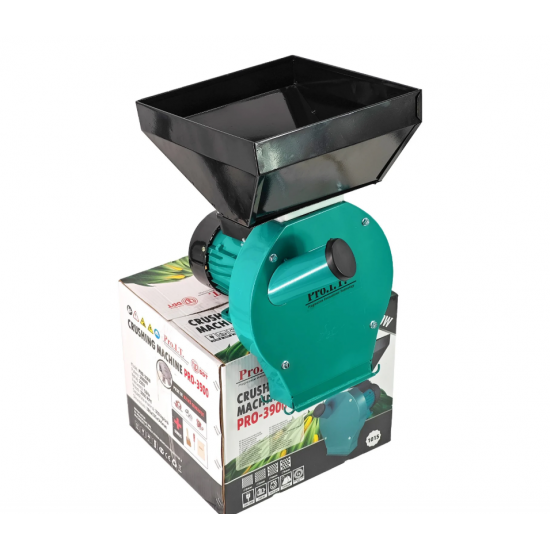 Moara Cuva Mare macinat cereale, boabe si stiuleti,DDT PRO.I.T., 3900 W, 3000 rpm, 4 site de rezerva, 320 kg/h, 20 de ciocanele,bonus sac,surubelnita si perie