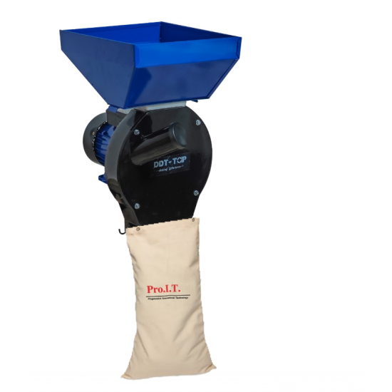 Moara electrica pentru cereale si stiuleti, DDT-TOP,Cuva Mare, motor 4.2 kw , 3000 rpm, 320 kg/h, 4 site de rezerva, 20 ciocanele,bonus sac,surubelnita si perie,Buton on/off