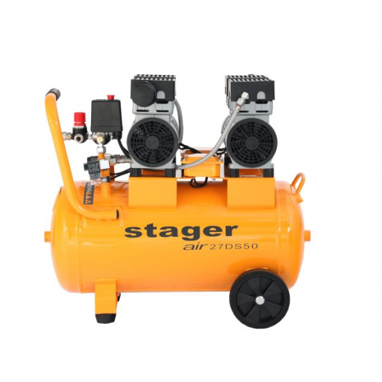 Stager Air 27DS50 compresor aer, 50L, 8bar, 270L/min, monofazat, angrenare directa, silentios