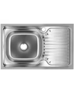 Chiuveta bucatarie Sanitec S416S, pentru masca, finisaj satinat, cuva stanga, 80x50cm, Inox Chiuveta bucatarie Sanitec S416S, pentru masca, finisaj satinat, cuva stanga, 80x50cm, Inox