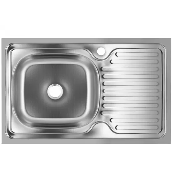 Chiuveta bucatarie Sanitec S416S, pentru masca, finisaj satinat, cuva stanga, 80x50cm, Inox Chiuveta bucatarie Sanitec S416S, pentru masca, finisaj satinat, cuva stanga, 80x50cm, Inox