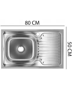 Chiuveta bucatarie Sanitec S416S, pentru masca, finisaj satinat, cuva stanga, 80x50cm, Inox Chiuveta bucatarie Sanitec S416S, pentru masca, finisaj satinat, cuva stanga, 80x50cm, Inox