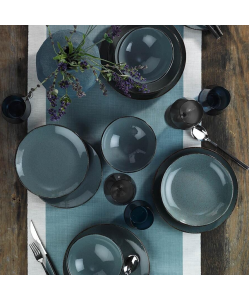 Serviciu de masa Kutahya Porselen Color-X 18 piese pentru 6 persoane din Portelan Albastru