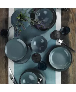 Serviciu de masa Kutahya Porselen Color-X 18 piese pentru 6 persoane din Portelan Albastru Serviciu de masa Kutahya Porselen Color-X 18 piese pentru 6 persoane din Portelan Albastru