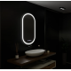 Oglinda LED Senzor MotionGlow Zaffiro cu functie Dezaburire Termometru Ceas 50x80 cm Lumina Rece/Calda/Neutra Dimabila, colectia Marcello Funghi
