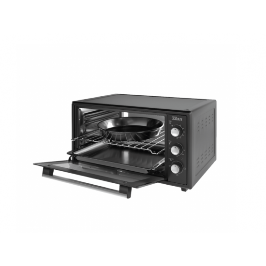Cuptor electric Zilan ZLN5649, Putere 2000W, Capacitate 45L, Timer, Termostat, 3 trepte putere, interior emailat, Negru